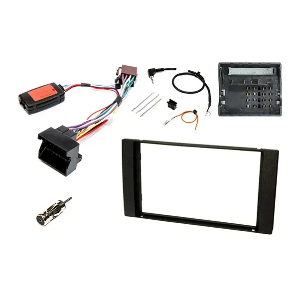 null Ford (2002 Onwards) Double DIN Car Stereo Upgrade Fitting Kit (With SWC/ Square radio) MATT BLACK