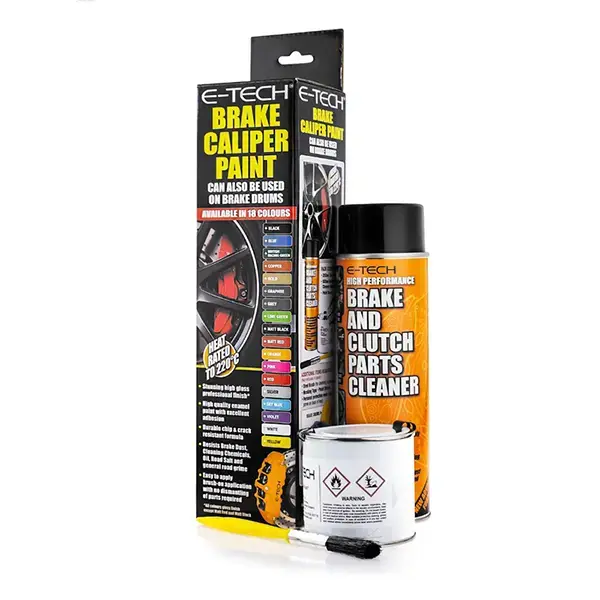 E-TECH Matt Red Brake Caliper Paint Kit (Includes Cleaner, Paint, Brush)