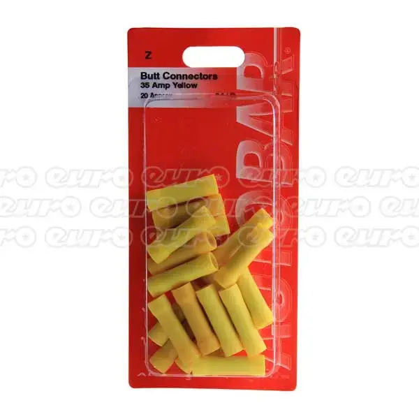 Butt Connector Yellow (6mm) (PK20)