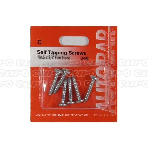 Autobar Self Tapping Screws 3/4" x 6 (PK10)