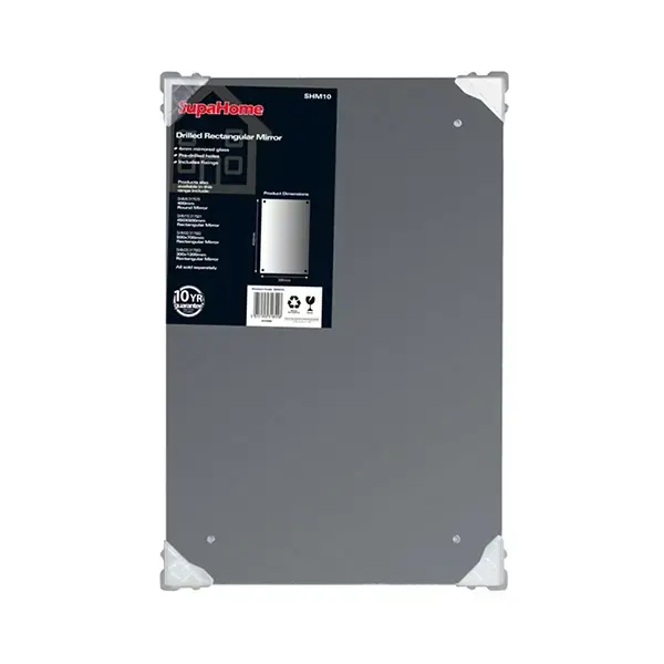 Rectangle Glass Mirror Pre-Drilled With Fixings 255 x 355 x 4mm