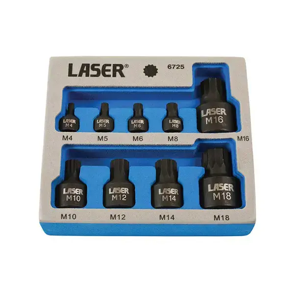 Laser 6725 Spline Socket Bit Set - Low Profile