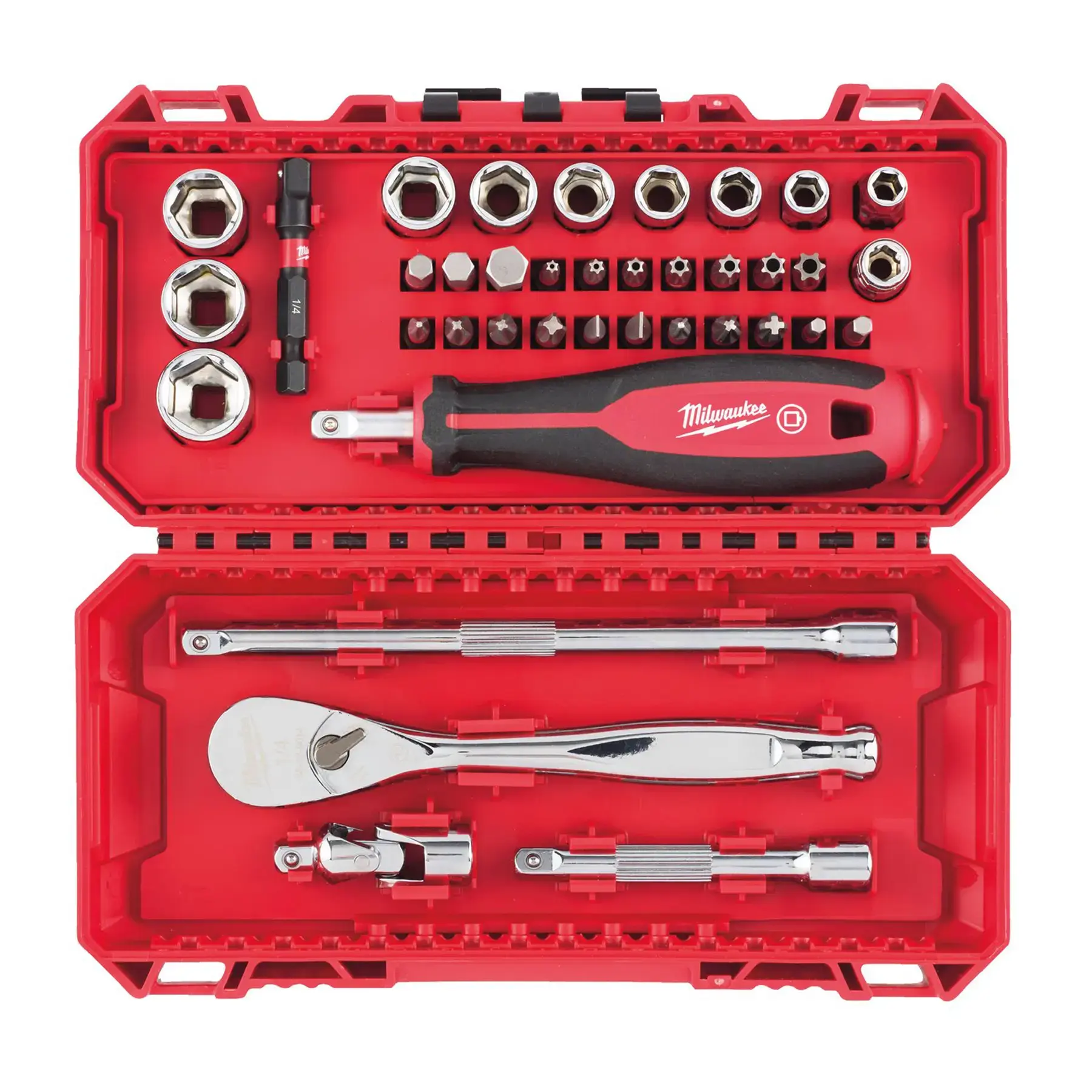 Milwaukee 1/4" Ratchet, Driver & Socket Set 38 pc
