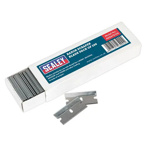 Sealey AK867B100 Razor Scraper Blade Pack of 100