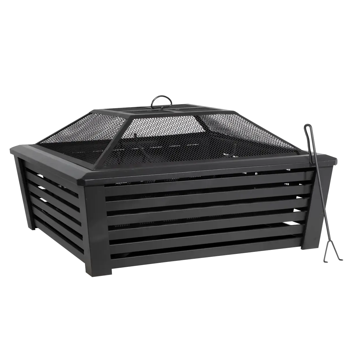 Sealey Dellonda Square Outdoor Fire Pit 35" - Black