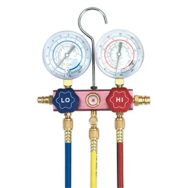 Sealey Air Conditioning System Manifold with Sight Glass