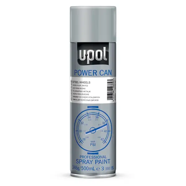 U-POL Power Can Steel Wheel Silver Aerosol 500ml